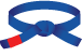 Plavi taekwondo pojas sa crvenom trakom